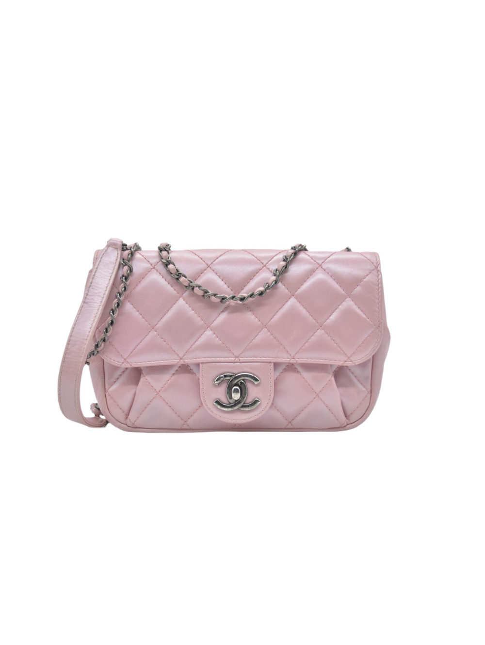 $3200 Chanel  Coco Pleats Flap Bag Pink